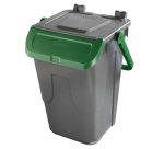 Contenitore portarifiuti Ecology - con sportello e maniglione - 35 L - grigio/verde - Mobil Plastic