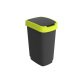 Pattumiera con coperchio basculante - 25 L - 33,3 x 25,2 x 47,6 cm - PPL - nero/verde lime - Rotho