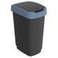 Pattumiera con coperchio basculante - 50 L - 40,1 x 29,1 x 60,2 cm - PPL - nero/blu - Rotho