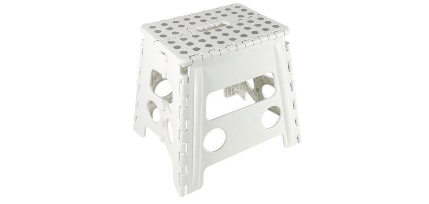 Sgabello alto Clic Clac - 30 x 22 x 32 cm - bianco - King Collection