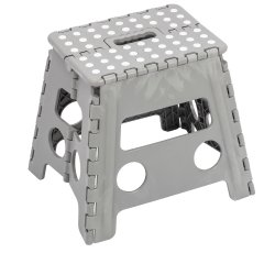 Sgabello alto Clic Clac - 30 x 22 x 32 cm - grigio - King Collection