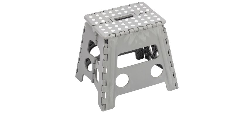 Sgabello alto Clic Clac - 30 x 22 x 32 cm - grigio - King Collection