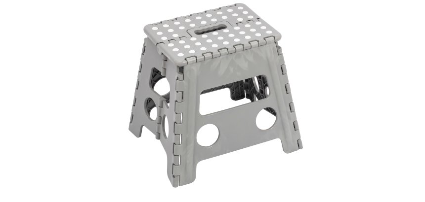 Sgabello alto Clic Clac - 30 x 22 x 32 cm - grigio - King Collection