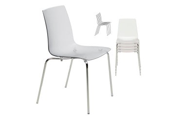 Sedia Aeterna - 48 x 53 x 82 cm - policarbonato - trasparente goffrata - Grandsoleil - conf. 4 pezzi