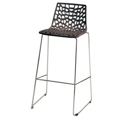 Sgabello Spider Fix - 44 x 53 x 96 cm - policarbonato - moka lucido - Grandsoleil