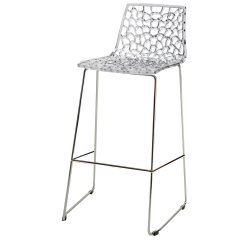 Sgabello Spider Fix - 44 x 53 x 96 cm - policarbonato - trasparente - Grandsoleil