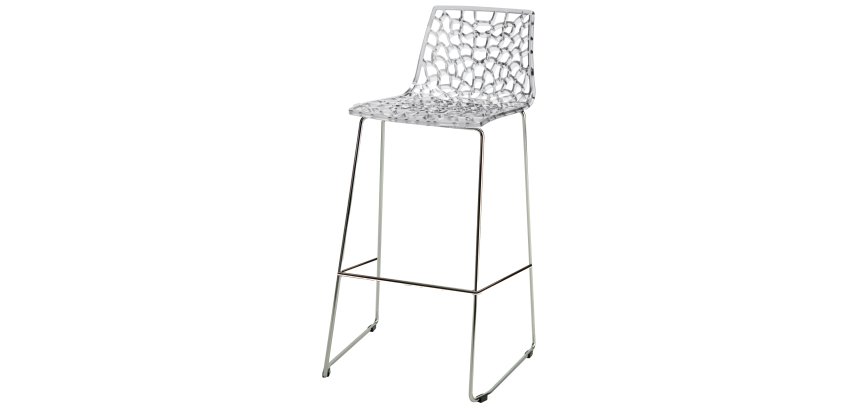 Sgabello Spider Fix - 44 x 53 x 96 cm - policarbonato - trasparente - Grandsoleil