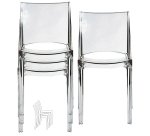 Sedia B-side - 48 x 50 x 81,5 cm - policarbonato - trasparente - Grandsoleil - conf. 4 pezzi