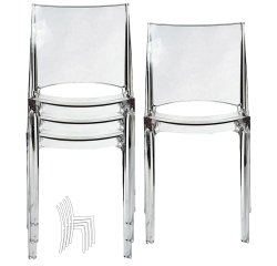 Sedia B-side - 48 x 50 x 81,5 cm - policarbonato - trasparente - Grandsoleil - conf. 4 pezzi