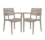 Sedia Firenze - con braccioli - 59 x 51 x 80 cm - polipropilene - juta - Grandsoleil - conf. 2 pezzi