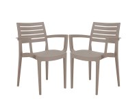 Sedia Firenze - con braccioli - 59 x 51 x 80 cm - polipropilene - juta - Grandsoleil - conf. 2 pezzi