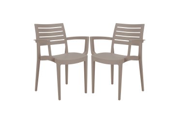 Sedia Firenze - con braccioli - 59 x 51 x 80 cm - polipropilene - juta - Grandsoleil - conf. 2 pezzi