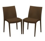 Sedia Venice - 51 x 49 x 80 cm - polipropilene - moka - Grandsoleil - conf. 2 pezzi