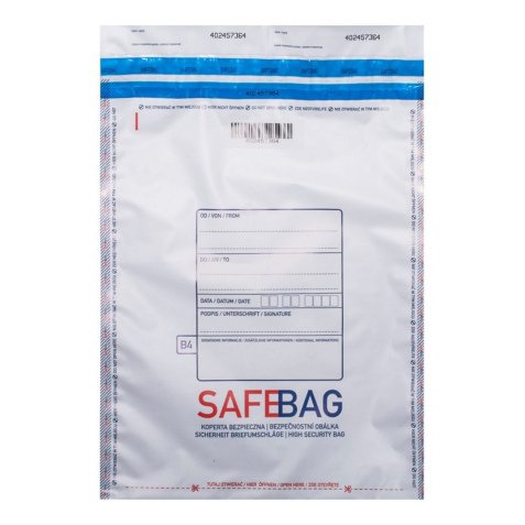 Sacchetti di sicurezza Safe Bag - per corrieri - B5 - 18,6 x 25,5 + 4 cm - bianco - Bong Packaging - conf. 100 pezzi