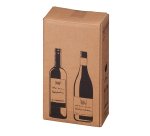 Scatola Wine Pack - 2 bottiglie - 20,4 x 10,8 x 36,8 cm - cartone doppia onda - avana - Bong Packaging - conf. 10 pezzi
