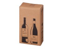 Scatola Wine Pack - 2 bottiglie - 20,4 x 10,8 x 36,8 cm - cartone doppia onda - avana - Bong Packaging - conf. 10 pezzi
