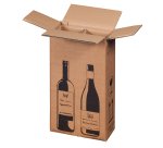 Scatola Wine Pack - 2 bottiglie - 20,4 x 10,8 x 36,8 cm - cartone doppia onda - avana - Bong Packaging - conf. 10 pezzi