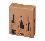 Scatola Wine Pack - 3 bottiglie - 30,5 x 10,8 x 36,8 cm - cartone doppia onda - avana - Bong Packaging - conf. 10 pezzi