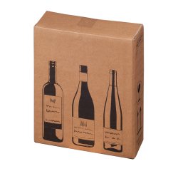 Scatola Wine Pack - 3 bottiglie - 30,5 x 10,8 x 36,8 cm - cartone doppia onda - avana - Bong Packaging - conf. 10 pezzi