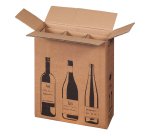 Scatola Wine Pack - 3 bottiglie - 30,5 x 10,8 x 36,8 cm - cartone doppia onda - avana - Bong Packaging - conf. 10 pezzi