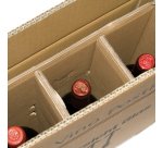 Scatola Wine Pack - 3 bottiglie - 30,5 x 10,8 x 36,8 cm - cartone doppia onda - avana - Bong Packaging - conf. 10 pezzi