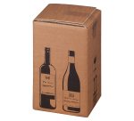 Scatola Wine Pack - 4 bottiglie - 21,2 x 20,4 x 36,8 cm - cartone doppia onda - avana - Bong Packaging - conf. 10 pezzi