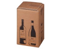 Scatola Wine Pack - 4 bottiglie - 21,2 x 20,4 x 36,8 cm - cartone doppia onda - avana - Bong Packaging - conf. 10 pezzi