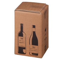 Scatola Wine Pack - 4 bottiglie - 21,2 x 20,4 x 36,8 cm - cartone doppia onda - avana - Bong Packaging - conf. 10 pezzi