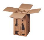Scatola Wine Pack - 4 bottiglie - 21,2 x 20,4 x 36,8 cm - cartone doppia onda - avana - Bong Packaging - conf. 10 pezzi