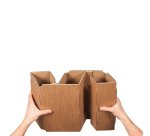 Scatola Wine Pack - 4 bottiglie - 21,2 x 20,4 x 36,8 cm - cartone doppia onda - avana - Bong Packaging - conf. 10 pezzi