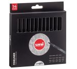 Astuccio Pin fineliner - nero - 14 gradazioni - Uni Mitsubishi - conf. 14 pezzi