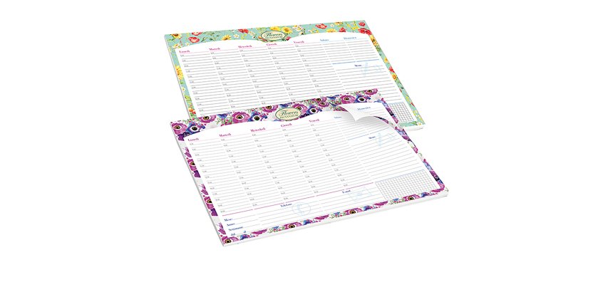 Desk planner Nature Flowers - da scrivania - 42 x 29,5 cm - Pigna