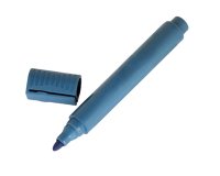 Pennarello detectabile - con cappuccio - indelebile - punta tonda - 14 cm - PP - blu