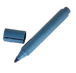Pennarello detectabile - con cappuccio - indelebile - punta tonda - 14 cm - PP - blu