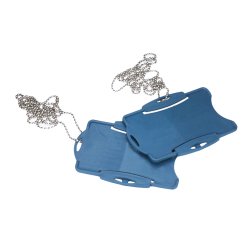 Portabadge detectabile - con catenella - blu