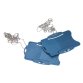 Portabadge detectabile - con catenella - blu