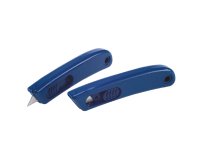 Cutter monouso detectabile - con lama retraibile - 11 x 2,5 cm - PP - blu