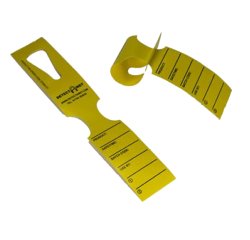 Etichette detectabili - con foro - 5 x 27,9 cm - giallo - rotolo da 500 etichette