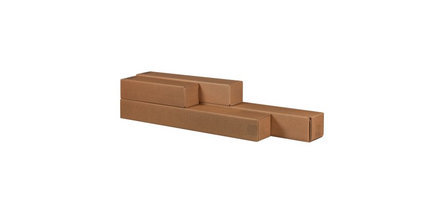 Scatola a tubo Square Box - chiusura a nastro - 10,5 x 10,5 x 87 cm - cartone microonda - avana - Bong Packaging - conf.10 pezzi