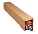 Scatola a tubo Square Box - chiusura strip - 10,5 x 10,5 x 61 cm - cartone microonda - avana - Bong Packaging - conf. 10 pezzi