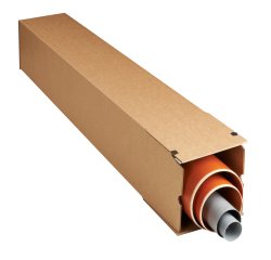 Scatola a tubo Square Box - chiusura strip - 10,5 x 10,5 x 61 cm - cartone microonda - avana - Bong Packaging - conf. 10 pezzi