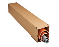 Scatola a tubo Square Box - chiusura strip - 10,5 x 10,5 x 71,5 cm - cartone microonda - avana - Bong Packaging - conf. 10 pezzi