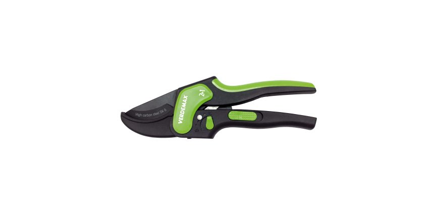 Forbice a doppia funzione - taglio singolo e cricchetto - 20,5 cm - Verdemax