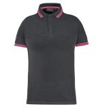 Polo donna U-Power WayLady, grigio/fucsia