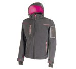 Giacca Softshell U-Power Space Lady, grigio/fucsia