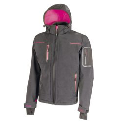 Giacca Softshell U-Power Space Lady, grigio/fucsia