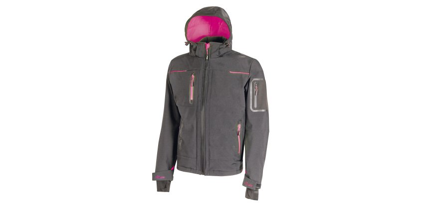 Giacca Softshell U-Power Space Lady, grigio/fucsia