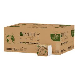 Carta igienica interfogliata Simplify - goffratura wave - 15 gr - Papernet - pacco da 224 strappi