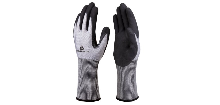 Guanti da lavoro Deltaplus Venicut01 in schiuma di nitrile, grigio/nero