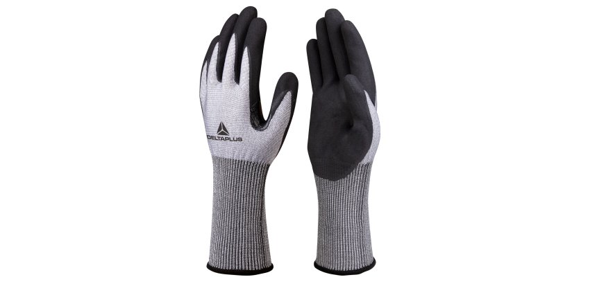 Guanti da lavoro Deltaplus Venicut01 in schiuma di nitrile, grigio/nero